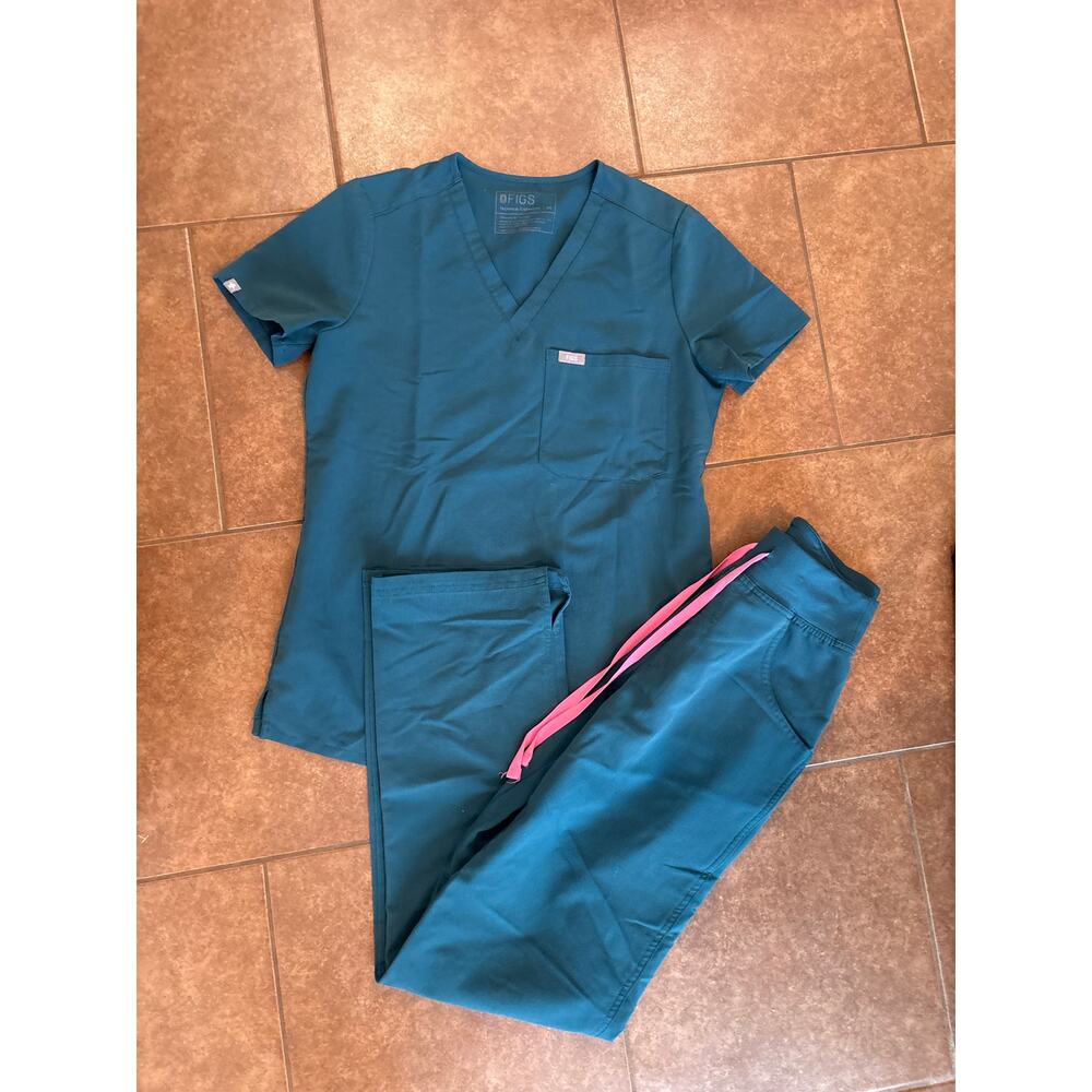 Figs Caribbean Blue scrub set XS